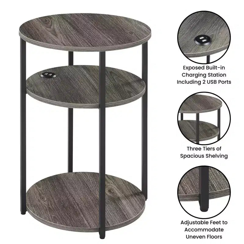 Table d'appoint à 3 niveaux Breighton Home Samuel