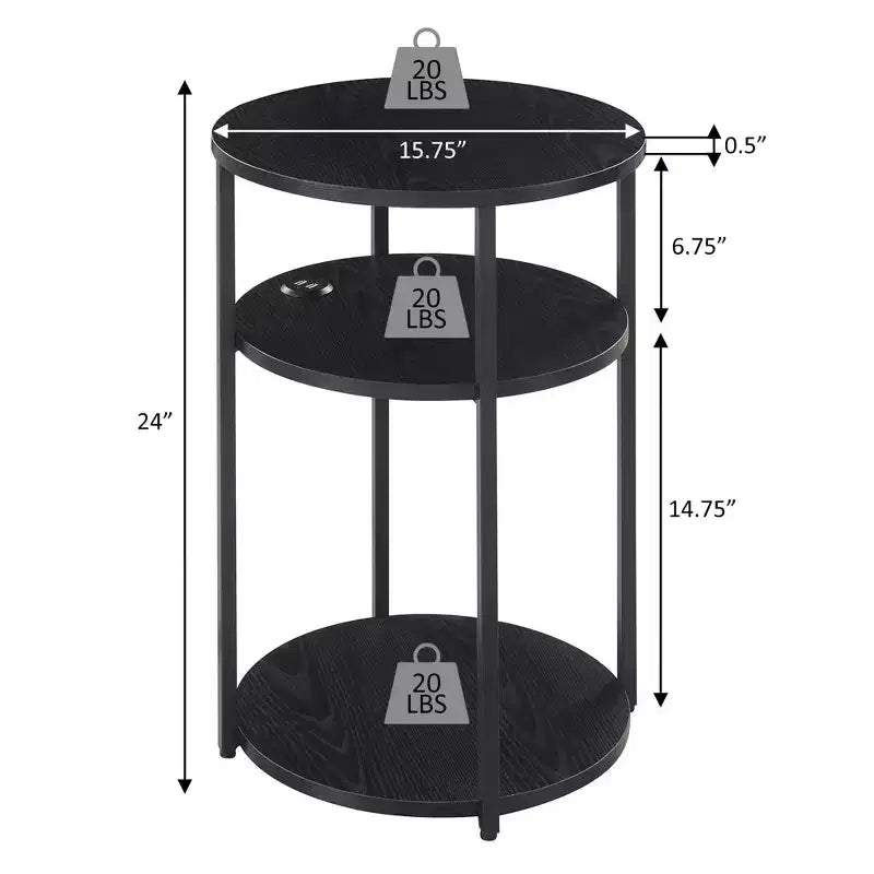 Table d'appoint à 3 niveaux Breighton Home Samuel