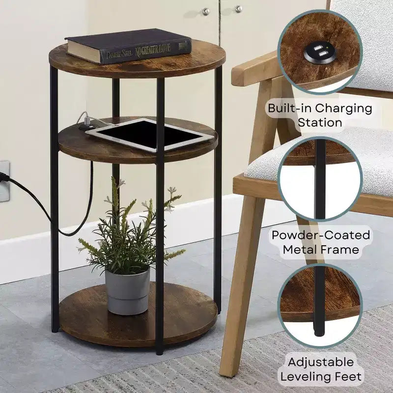 Table d'appoint à 3 niveaux Breighton Home Samuel