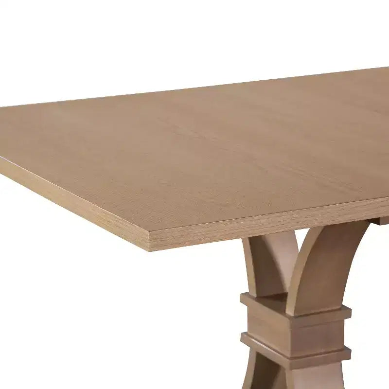 Christopher Knight Home Lorin 78.74 Table à Manger Rectangulaire Extensible Rustique sur Piédestal en Bois d'Hévéa