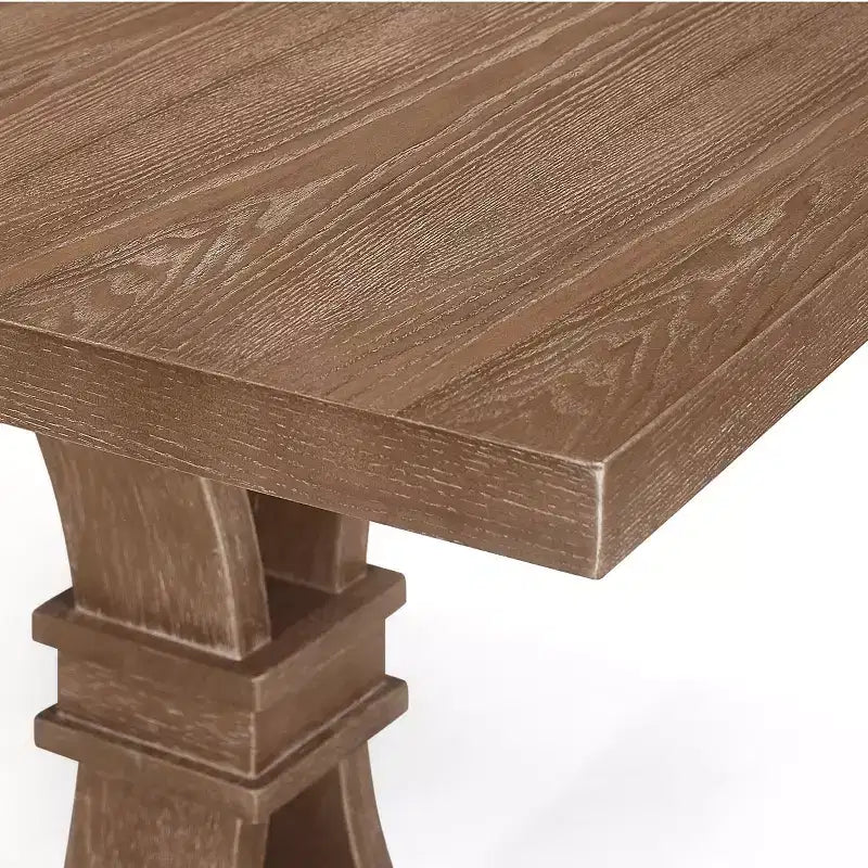 Christopher Knight Home Lorin 78.74 Table à Manger Rectangulaire Extensible Rustique sur Piédestal en Bois d'Hévéa