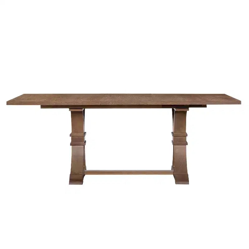 Christopher Knight Home Lorin 78.74 Table à Manger Rectangulaire Extensible Rustique sur Piédestal en Bois d'Hévéa
