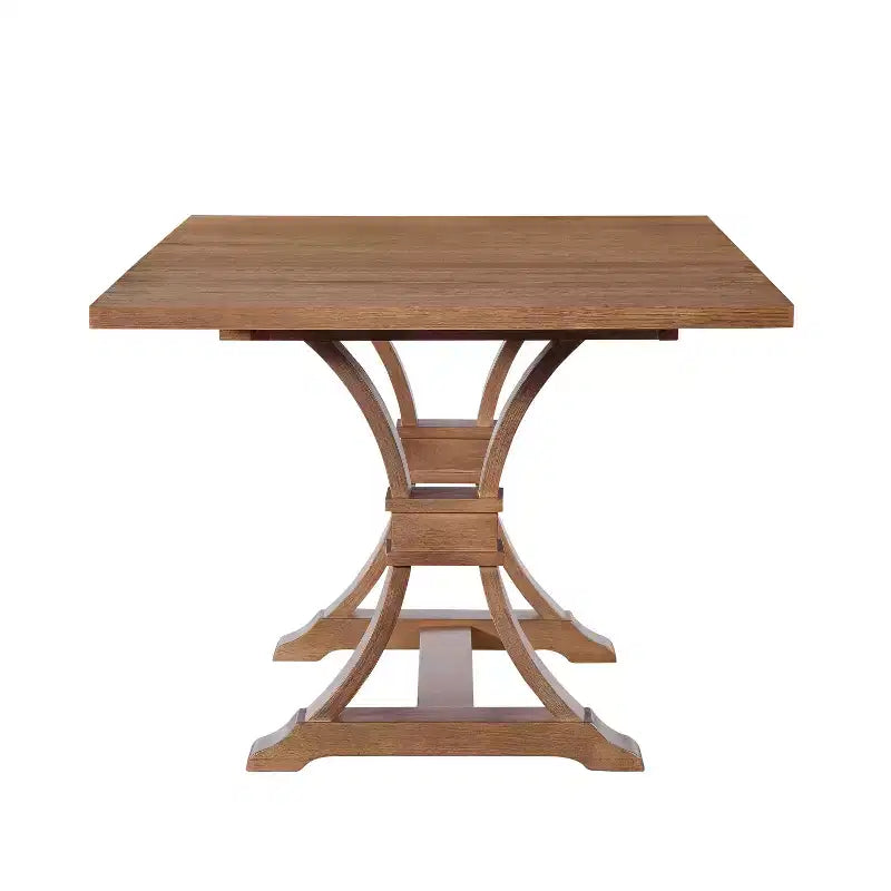 Christopher Knight Home Lorin 78.74 Table à Manger Rectangulaire Extensible Rustique sur Piédestal en Bois d'Hévéa