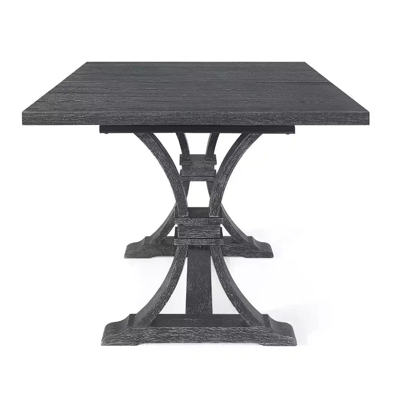 Christopher Knight Home Lorin 78.74 Table à Manger Rectangulaire Extensible Rustique sur Piédestal en Bois d'Hévéa