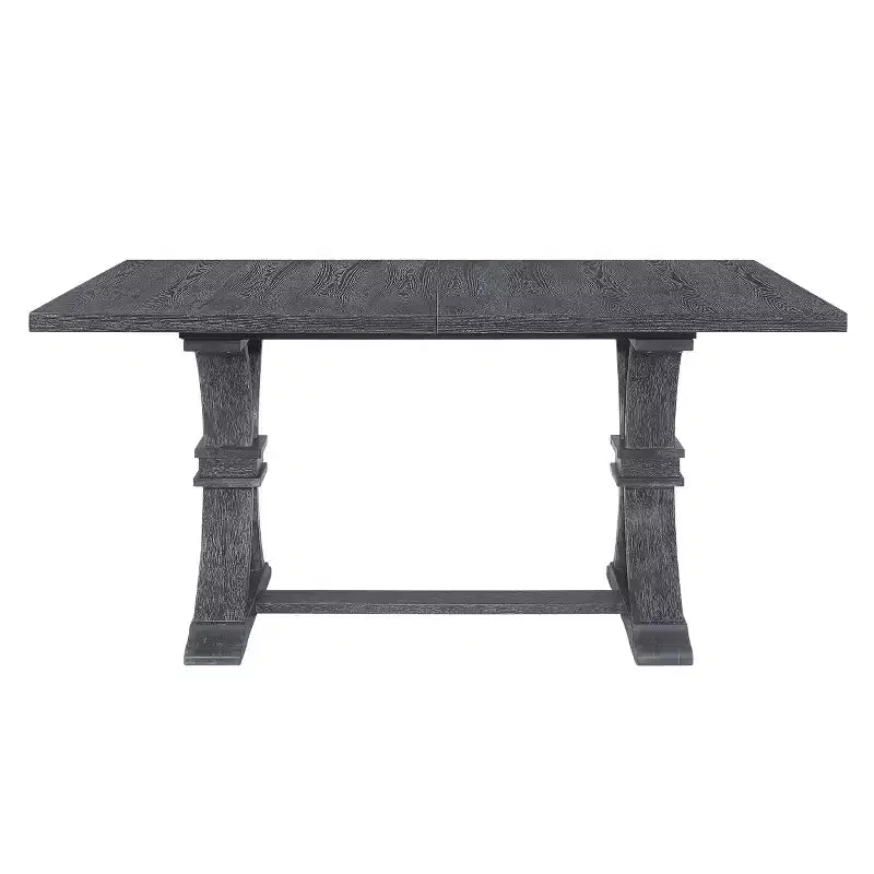 Christopher Knight Home Lorin 78.74 Rustic Rubberwood Rectangular Extendable Pedestal Dining Table