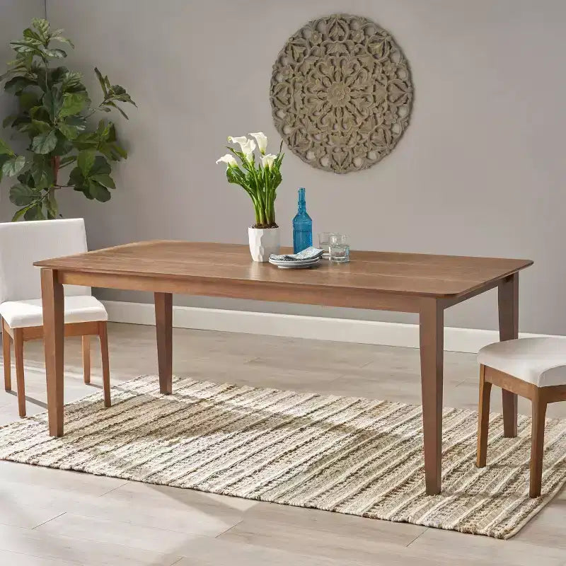 Table à manger rectangulaire rustique en bois GDFStudio 76