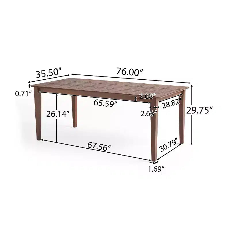 Table à manger rectangulaire rustique en bois GDFStudio 76