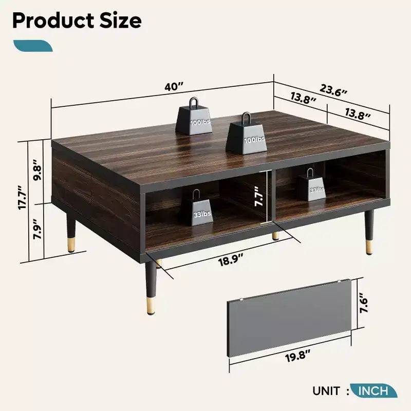 Bestier Meuble TV Moderne du Milieu du Siècle 80, Meuble TV pour téléviseurs jusqu'à 85 pouces, Long Meuble TV 2-en-1, Table Basse Carrée avec Porte Coulissante