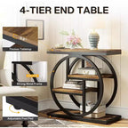 Tribesigns Table d'appoint à 4 niveaux, Table de chevet étroite avec étagère de rangement