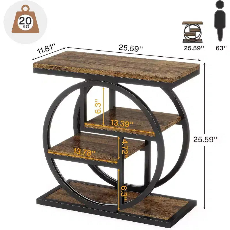 Tribesigns Table d'appoint à 4 niveaux, Table de chevet étroite avec étagère de rangement