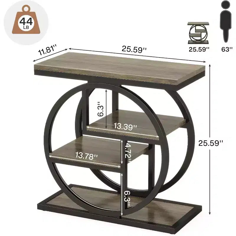 Tribesigns Table d'appoint à 4 niveaux, Table de chevet étroite avec étagère de rangement