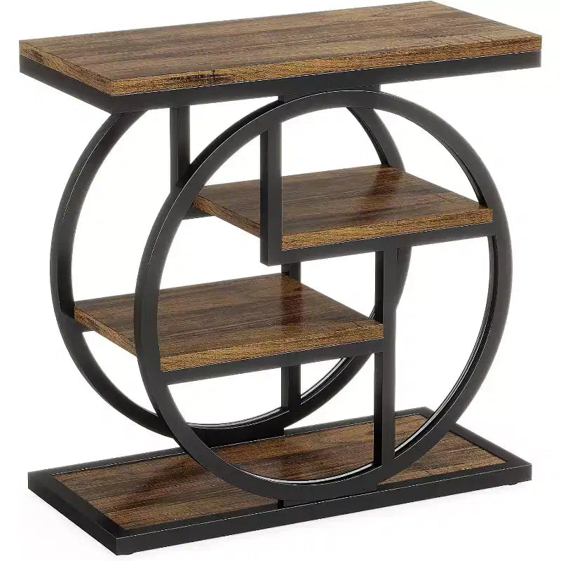 Tribesigns 4-Tier End Table, Narrow Bedside Table with Storage Shelf