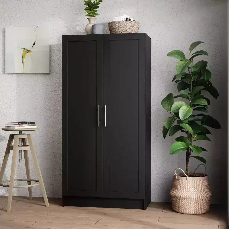 Armoire d'appoint Prepago Elite à 3 étagères avec portes à panneaux