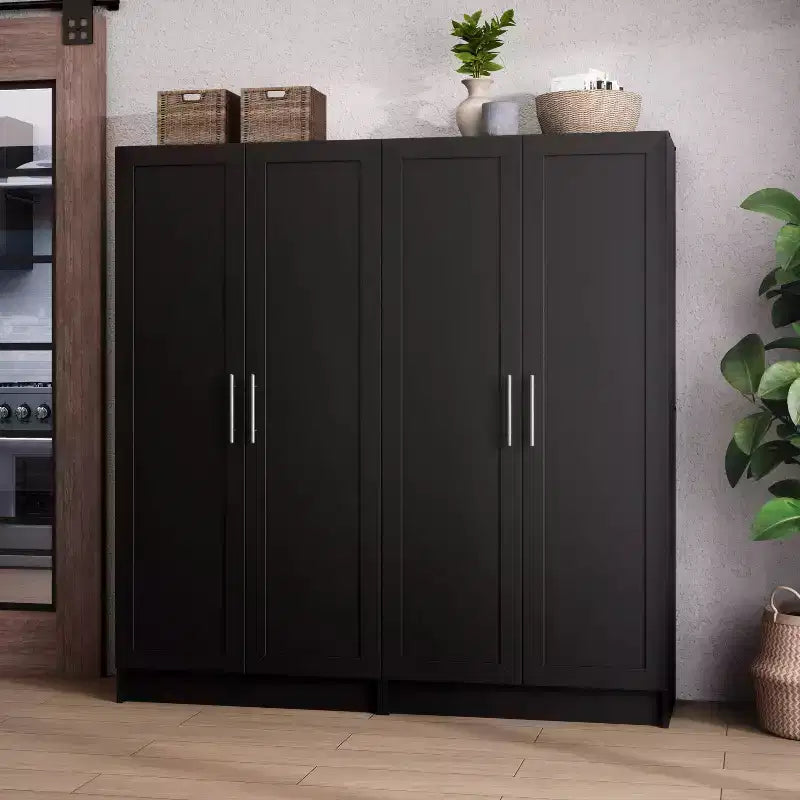 Armoire d'appoint Prepago Elite à 3 étagères avec portes à panneaux
