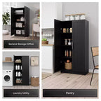 Armoire d'appoint Prepago Elite à 3 étagères avec portes à panneaux