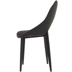 LeisureMod Amalfi Collection, lot de 2 chaises de salle à manger rembourrées. Design à dossier ouvert incurvé avec pieds en fer thermolaqué pour cuisine et salle à manger.