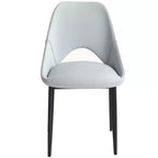 LeisureMod Amalfi Collection, lot de 2 chaises de salle à manger rembourrées. Design à dossier ouvert incurvé avec pieds en fer thermolaqué pour cuisine et salle à manger.