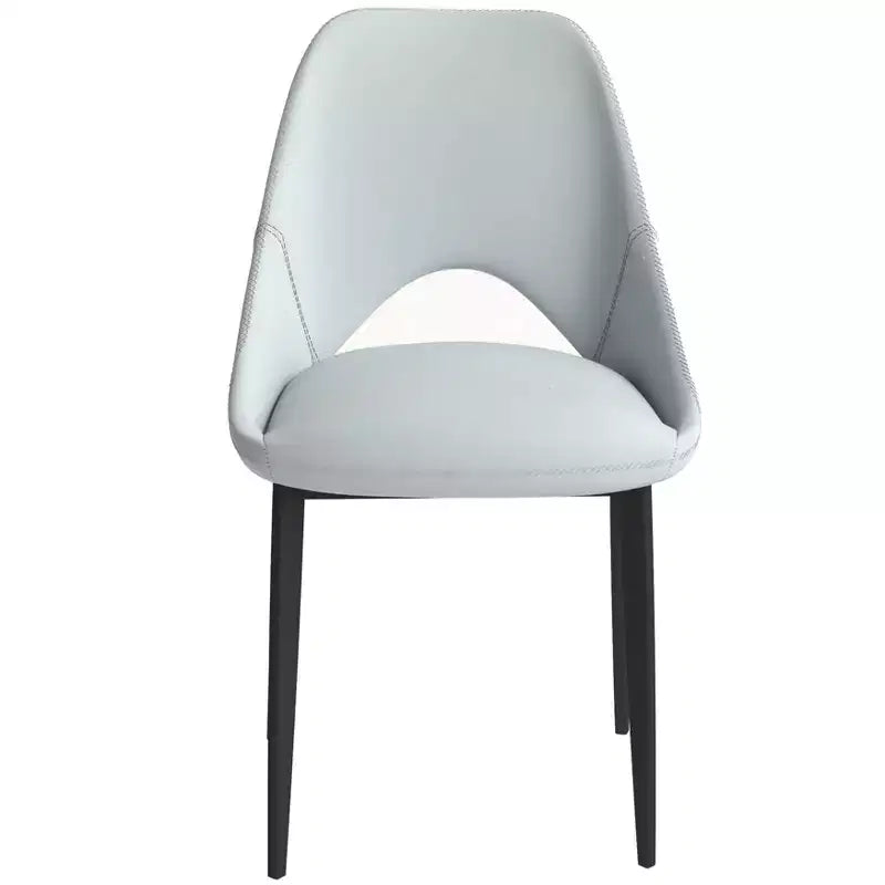 LeisureMod Amalfi Collection, lot de 2 chaises de salle à manger rembourrées. Design à dossier ouvert incurvé avec pieds en fer thermolaqué pour cuisine et salle à manger.