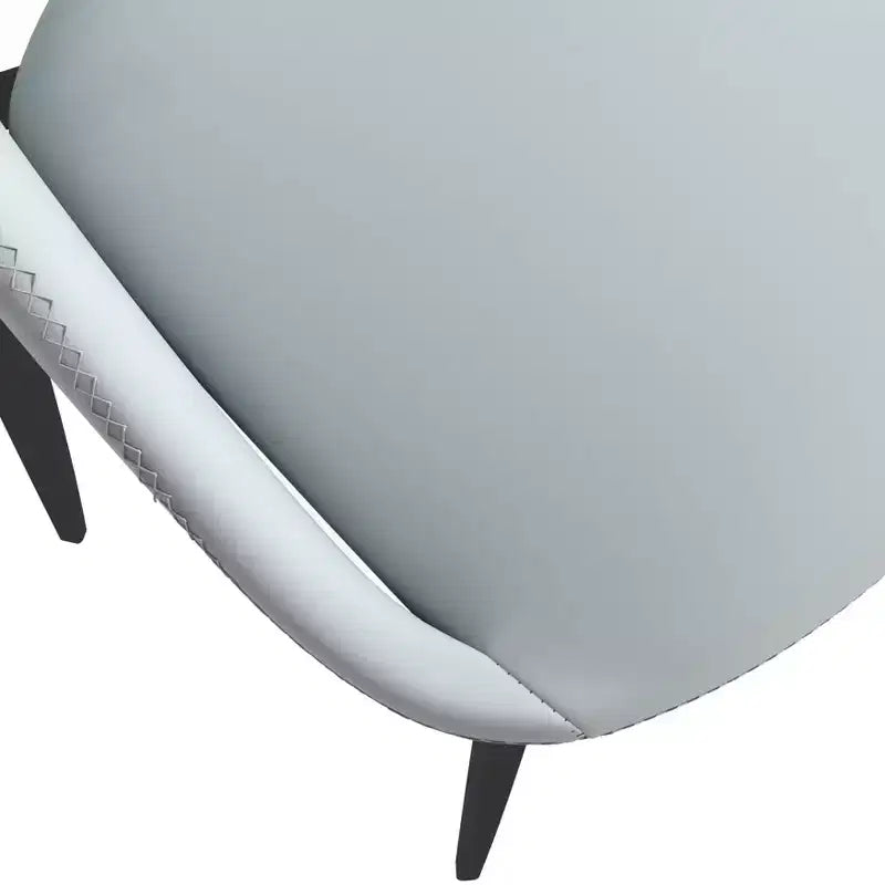 LeisureMod Amalfi Collection, lot de 2 chaises de salle à manger rembourrées. Design à dossier ouvert incurvé avec pieds en fer thermolaqué pour cuisine et salle à manger.