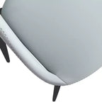 LeisureMod Amalfi Collection, lot de 2 chaises de salle à manger rembourrées. Design à dossier ouvert incurvé avec pieds en fer thermolaqué pour cuisine et salle à manger.