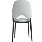 LeisureMod Amalfi Collection, lot de 2 chaises de salle à manger rembourrées. Design à dossier ouvert incurvé avec pieds en fer thermolaqué pour cuisine et salle à manger.