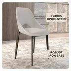 LeisureMod Amalfi Collection, lot de 2 chaises de salle à manger rembourrées. Design à dossier ouvert incurvé avec pieds en fer thermolaqué pour cuisine et salle à manger.