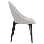 LeisureMod Amalfi Collection, lot de 2 chaises de salle à manger rembourrées. Design à dossier ouvert incurvé avec pieds en fer thermolaqué pour cuisine et salle à manger.