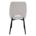LeisureMod Amalfi Collection, lot de 2 chaises de salle à manger rembourrées. Design à dossier ouvert incurvé avec pieds en fer thermolaqué pour cuisine et salle à manger.