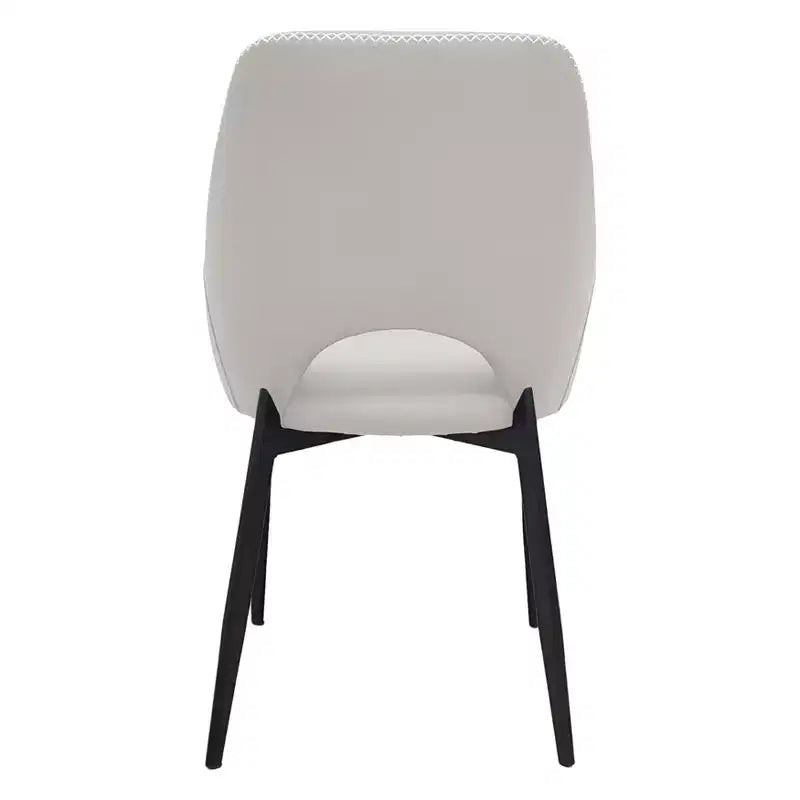 LeisureMod Amalfi Collection, lot de 2 chaises de salle à manger rembourrées. Design à dossier ouvert incurvé avec pieds en fer thermolaqué pour cuisine et salle à manger.
