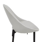 LeisureMod Amalfi Collection, lot de 2 chaises de salle à manger rembourrées. Design à dossier ouvert incurvé avec pieds en fer thermolaqué pour cuisine et salle à manger.