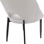 LeisureMod Amalfi Collection, lot de 2 chaises de salle à manger rembourrées. Design à dossier ouvert incurvé avec pieds en fer thermolaqué pour cuisine et salle à manger.
