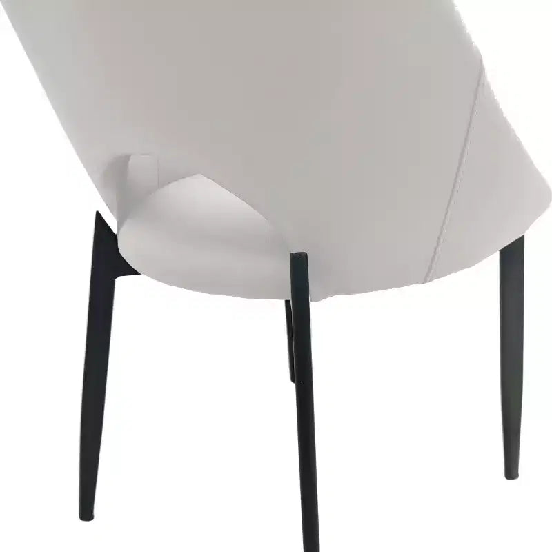 LeisureMod Amalfi Collection, lot de 2 chaises de salle à manger rembourrées. Design à dossier ouvert incurvé avec pieds en fer thermolaqué pour cuisine et salle à manger.