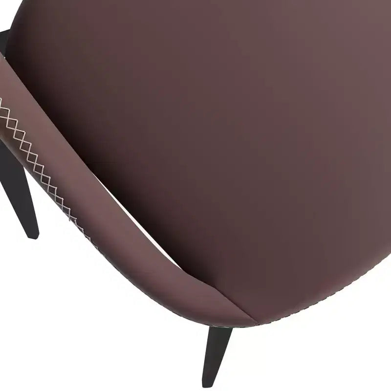 LeisureMod Amalfi Collection, lot de 2 chaises de salle à manger rembourrées. Design à dossier ouvert incurvé avec pieds en fer thermolaqué pour cuisine et salle à manger.