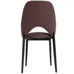 LeisureMod Amalfi Collection, lot de 2 chaises de salle à manger rembourrées. Design à dossier ouvert incurvé avec pieds en fer thermolaqué pour cuisine et salle à manger.