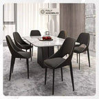 LeisureMod Amalfi Collection, lot de 2 chaises de salle à manger rembourrées. Design à dossier ouvert incurvé avec pieds en fer thermolaqué pour cuisine et salle à manger.