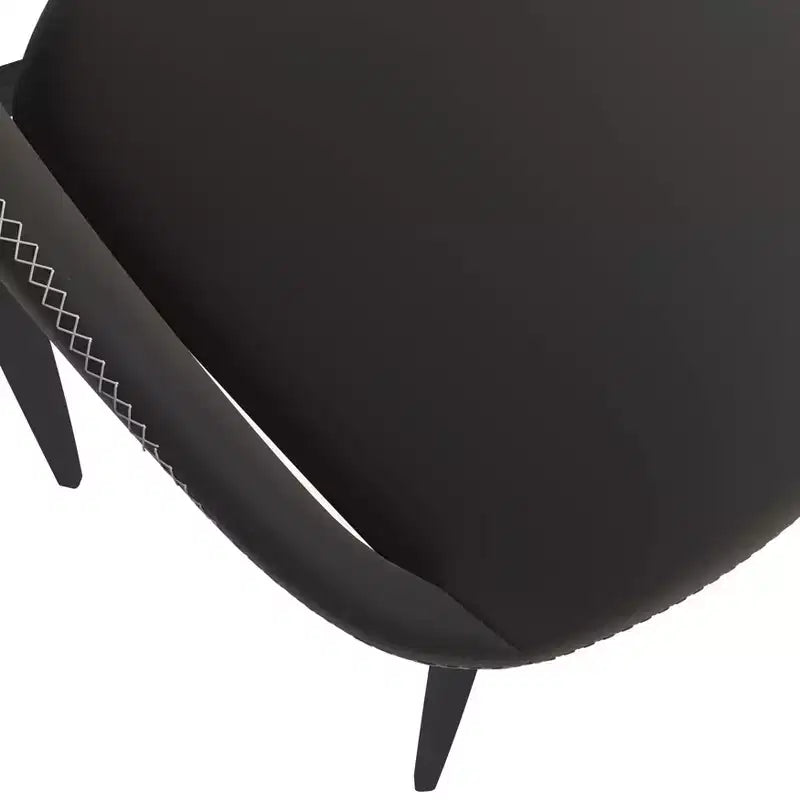 LeisureMod Amalfi Collection, lot de 2 chaises de salle à manger rembourrées. Design à dossier ouvert incurvé avec pieds en fer thermolaqué pour cuisine et salle à manger.