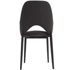 LeisureMod Amalfi Collection, lot de 2 chaises de salle à manger rembourrées. Design à dossier ouvert incurvé avec pieds en fer thermolaqué pour cuisine et salle à manger.