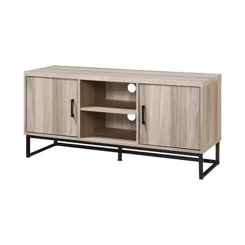 Meuble TV AndMakers 47 po en bois avec 2 armoires de rangement, convient aux téléviseurs jusqu'à 50 po