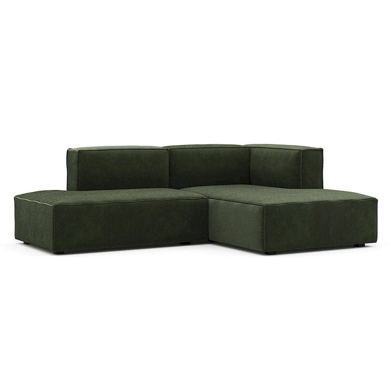 Canapé d'angle modulaire petit et profond avec méridienne