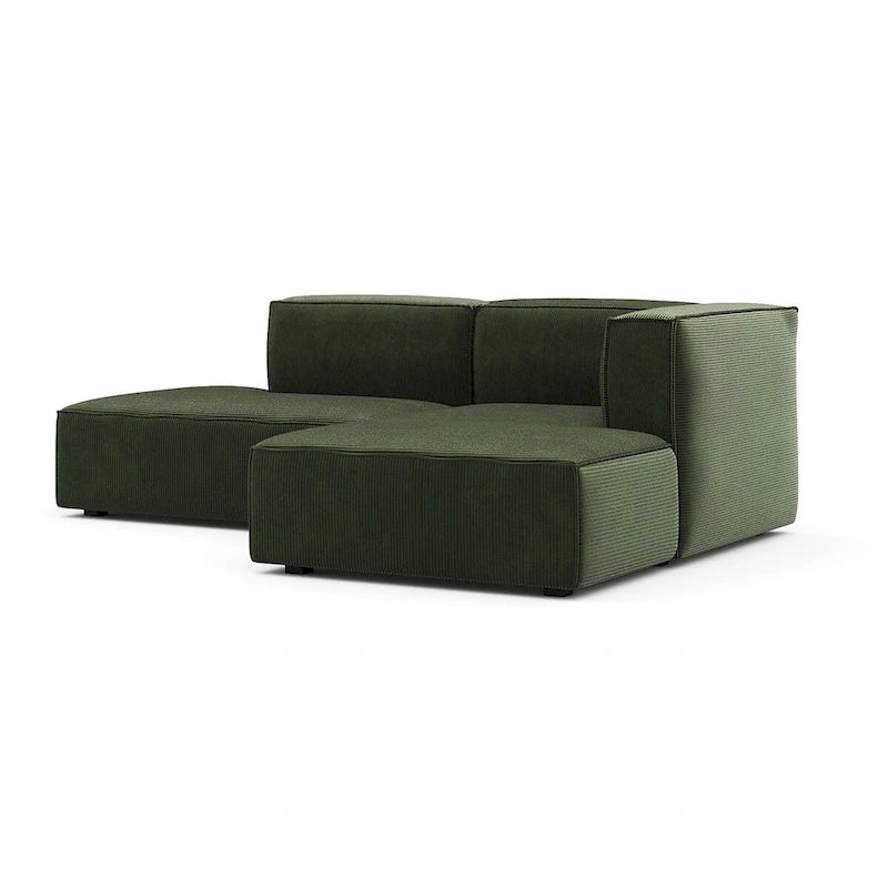 Canapé d'angle modulaire petit et profond avec méridienne