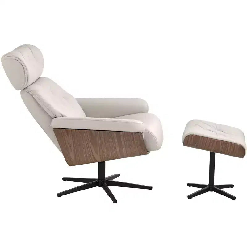 Fauteuil inclinable et ottoman pivotants réglables BenchMaster Melia Eggshell