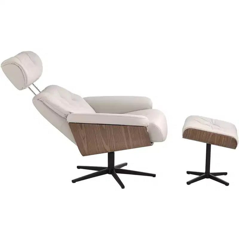 Fauteuil inclinable et ottoman pivotants réglables BenchMaster Melia Eggshell
