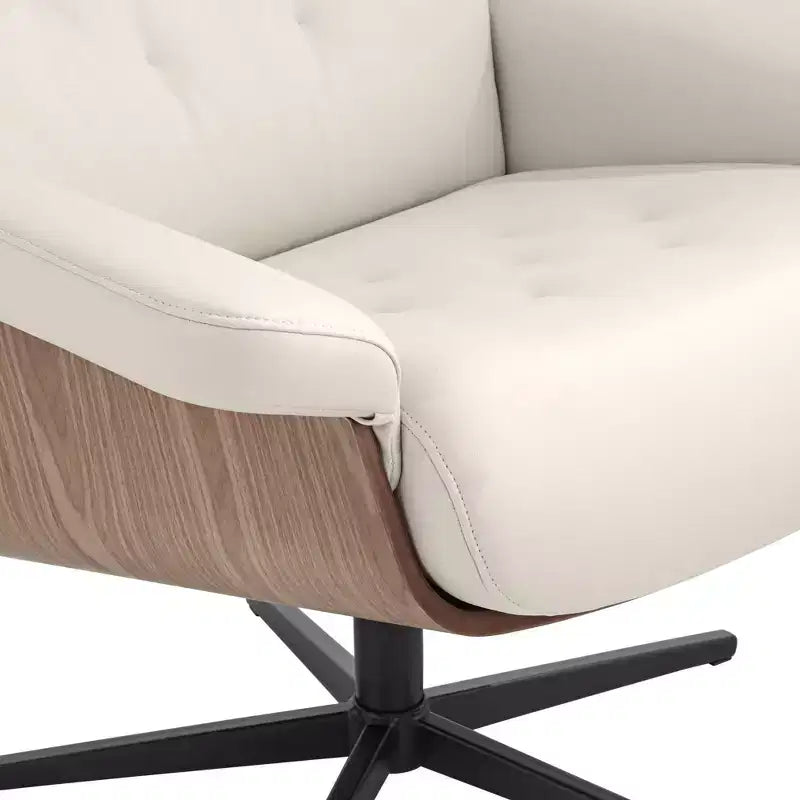 Fauteuil inclinable et ottoman pivotants réglables BenchMaster Melia Eggshell