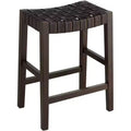 55 Downing Street Moran 25 1/2 High Brown Leather Counter Stool