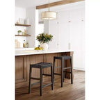 55 Downing Street Moran Tabouret de bar en cuir marron 25 1/2 po