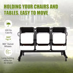 Diable pour chaises pliantes avec roues, support de rangement pour chaises ou tables, capacité de 400/800 livres