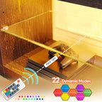 Meuble TV Bestier 70 LED pour téléviseurs jusqu'à 75 pouces, console média de centre de divertissement avec étagères réglables en verre trempé et rangement fermé pour le salon