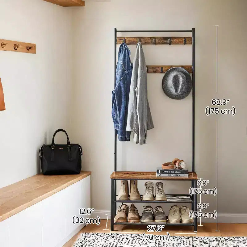 Porte-manteau meuble d'entrée avec banc de rangement à chaussures Banc d'entrée avec rangement à chaussures pour entrée