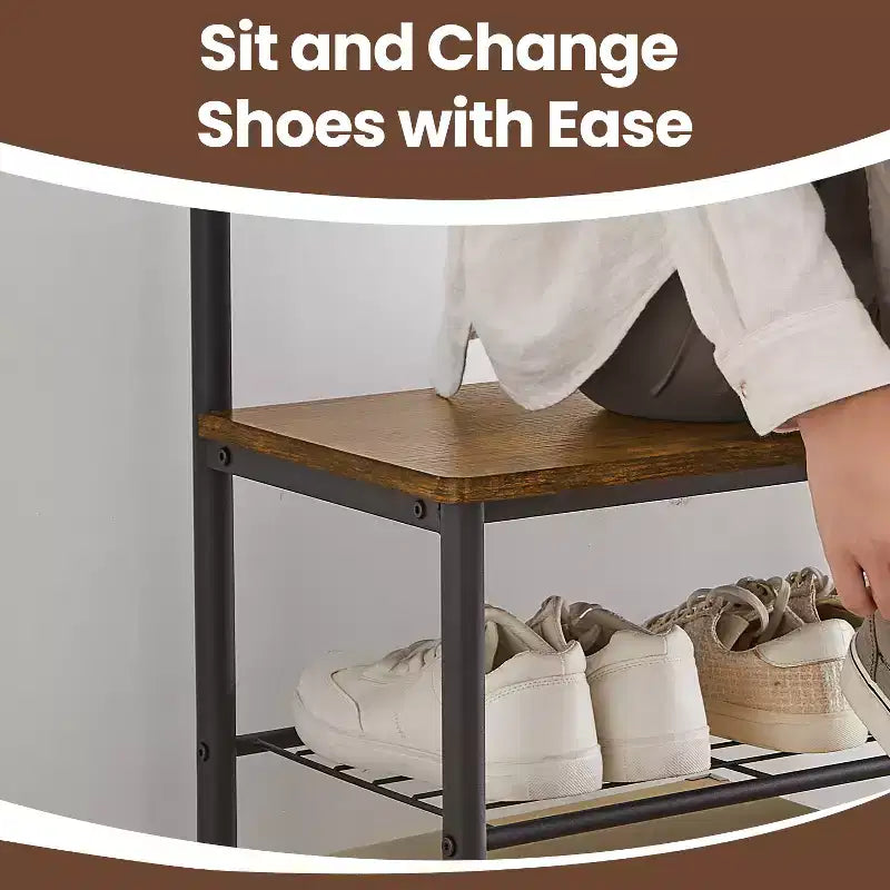 Porte-manteau meuble d'entrée avec banc de rangement à chaussures Banc d'entrée avec rangement à chaussures pour entrée