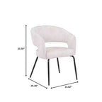 Chaise de salle à manger LeisureMod, rembourrée en cuir, avec dossier incurvé ouvert et pieds en fer, collection Gavin, ensemble de 4